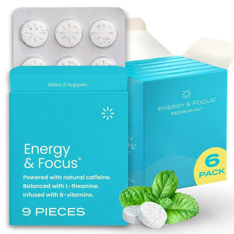 Mint Flavored Caffeine Energy Chewing Gum